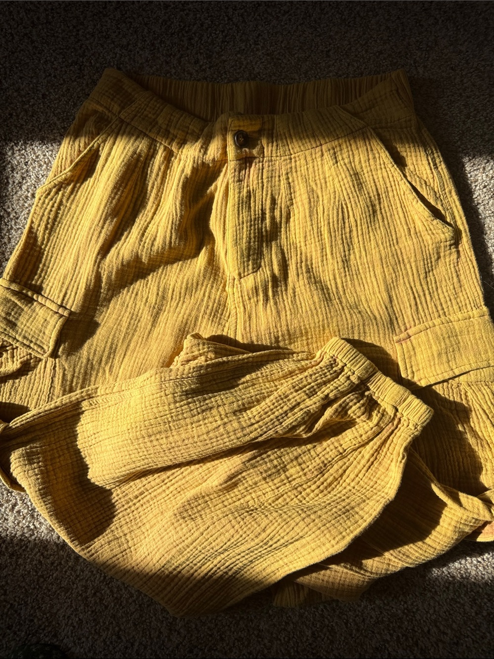 Oli & Hali Mustard Textured pants